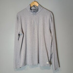 Vuori Pullover Men's Large Gray Performance Ponto Half Zip Mock Neck